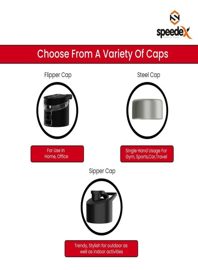Speedex Water Bottle 1 LTR, Meet Your Soul, Stainless Steel, 1 Litre Flipper Bottles for Girls, Boys, Adults & Kids, Gym, Sports, Fridge Use, Perfect for School & Office - Single Bottle Set, 1000 ml - Image 3